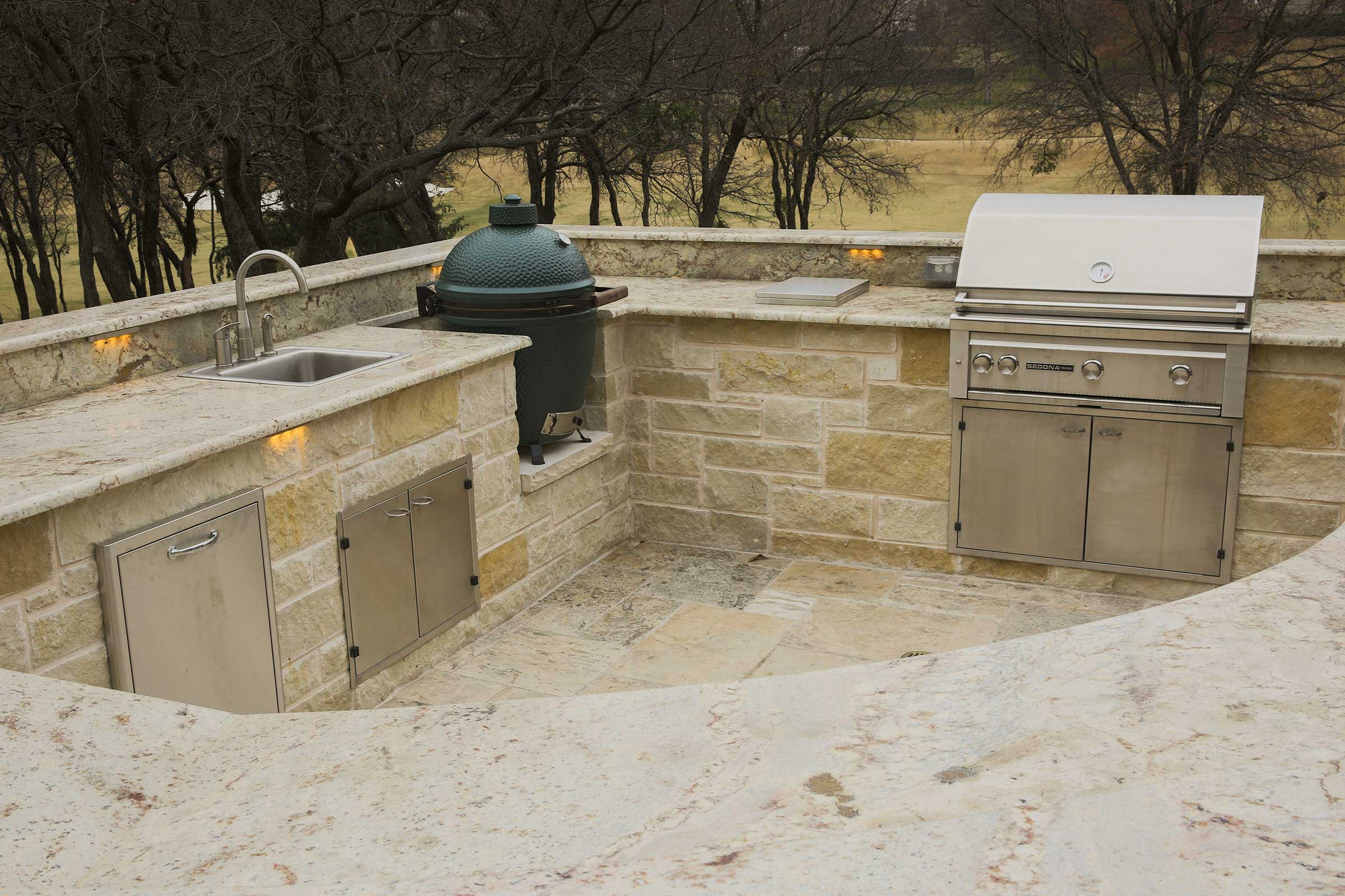 Stone Outdoor Kitchen
 Outdoor Kitchens Fireplaces