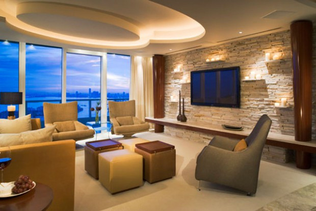 Stone Wall Living Room
 16 Divine Living Room Design Ideas with Exposed Stone Wall