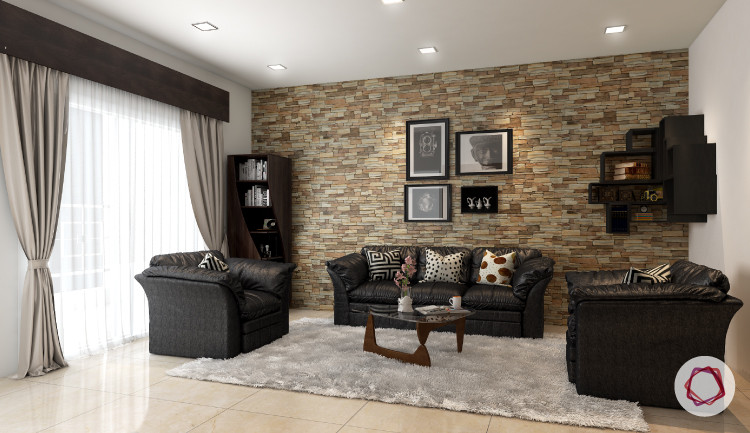 Stone Wall Living Room
 11 Stone Wall Cladding Ideas For Indian Homes