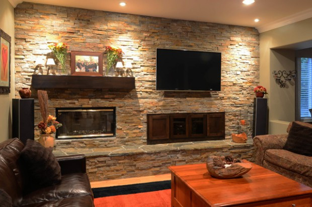 Stone Wall Living Room
 16 Divine Living Room Design Ideas with Exposed Stone Wall