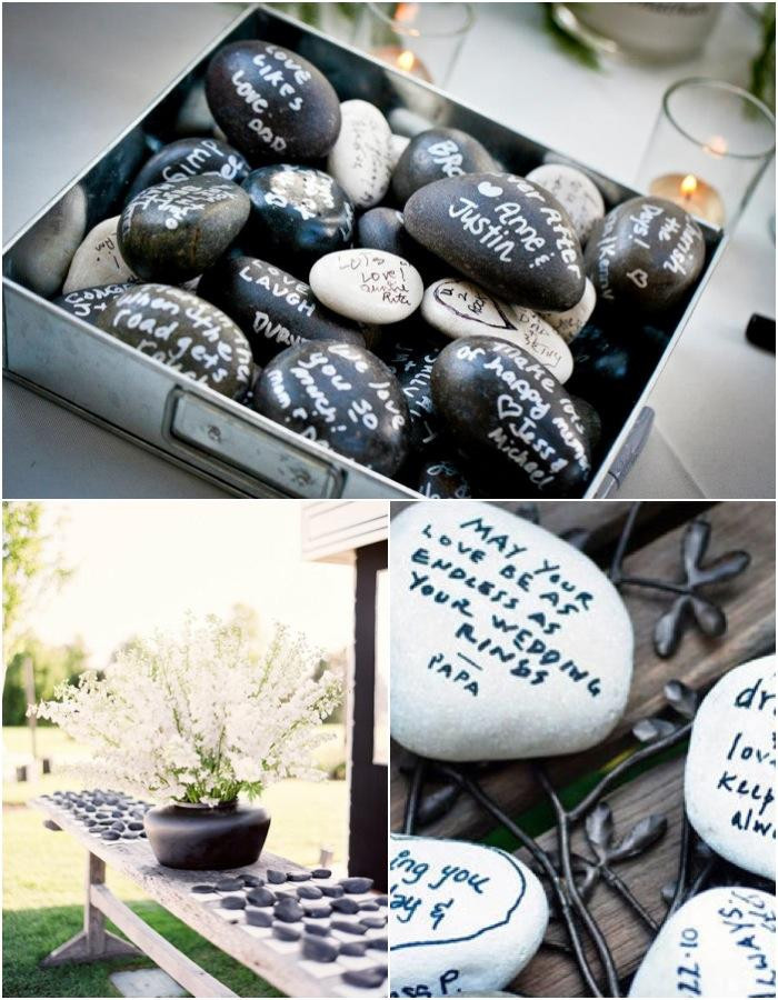 Stone Wedding Guest Book
 Get Creative Wishing Stones Wedding Guest Book Weddbook