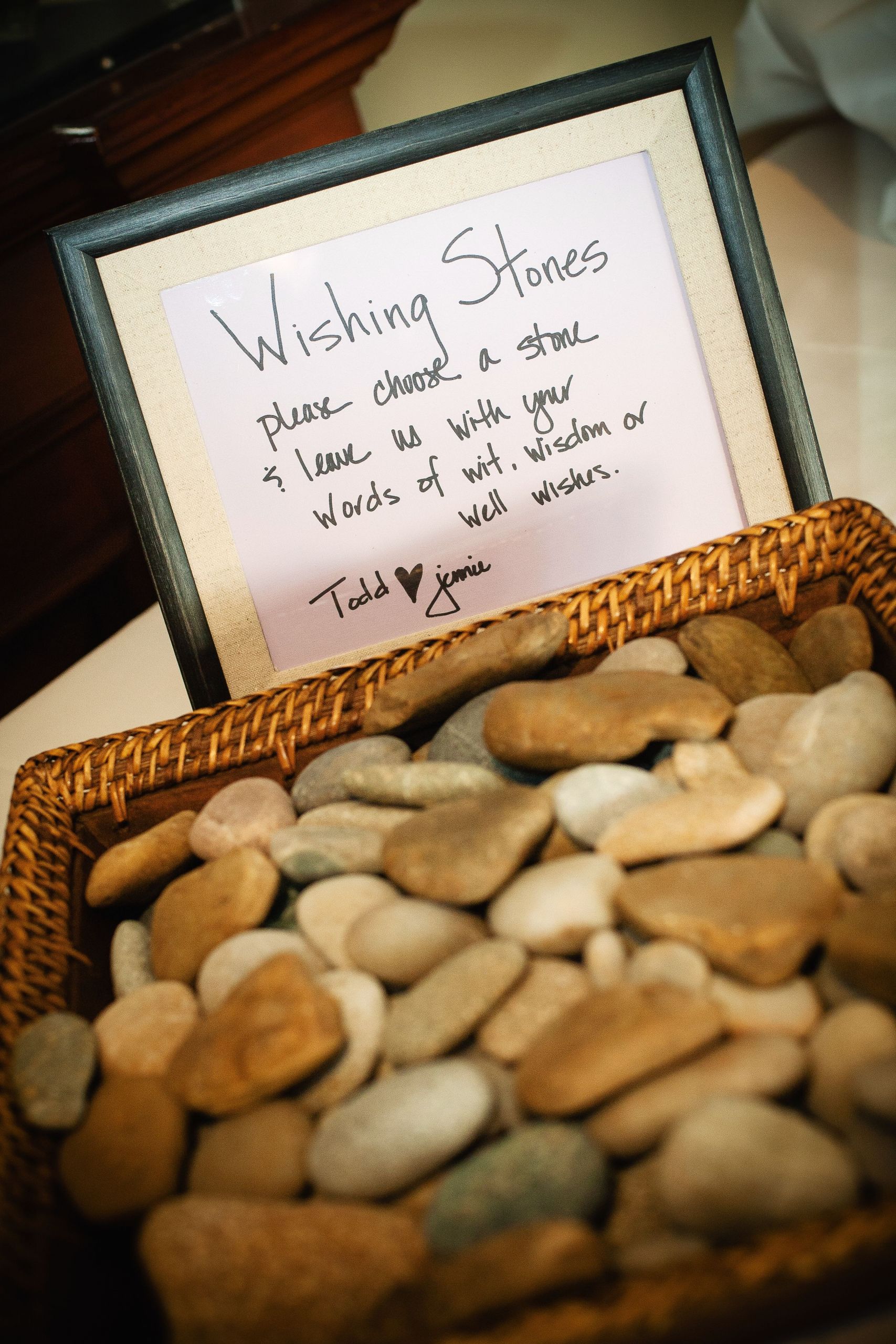 Stone Wedding Guest Book
 A creative twist for a guest book Wishing Stones for