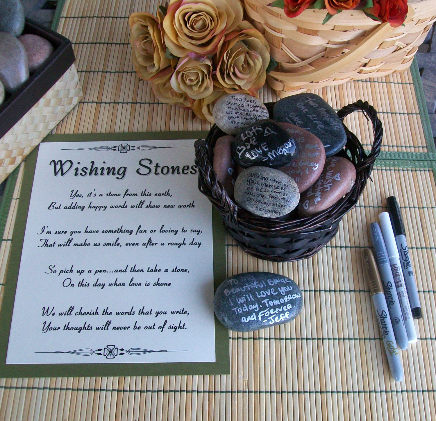 Stone Wedding Guest Book
 Wishing Stones Unique Special Occasion or Wedding Guest Book