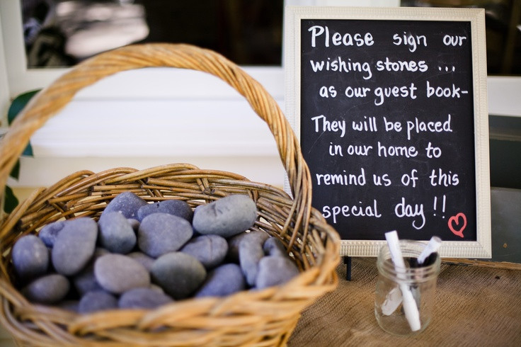 Stone Wedding Guest Book
 Guest Book Wishing Stones Wedding Guest Book