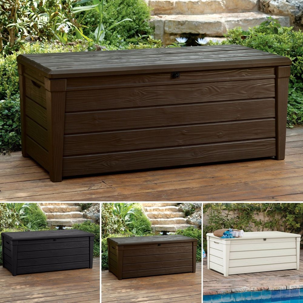 Storage Bench Deck Box
 Deck Storage Box Outdoor 120 Gallon Bench Garden Patio