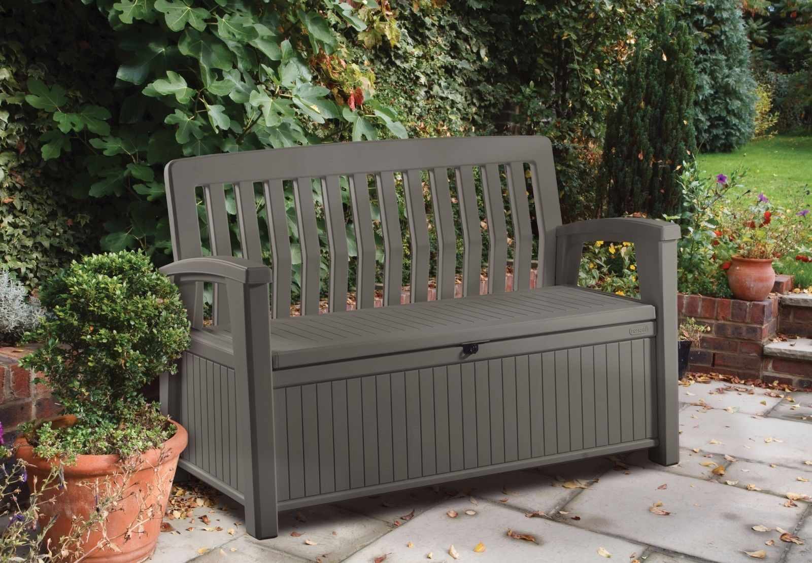 Storage Bench Outside
 Patio Storage Bench Keter Outdoor Seat Garden Chair Box