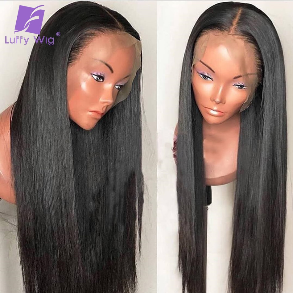 Straight Lace Wigs With Baby Hair
 Luffy Silky Straight Pre Plucked Full Lace Human Hair Wigs