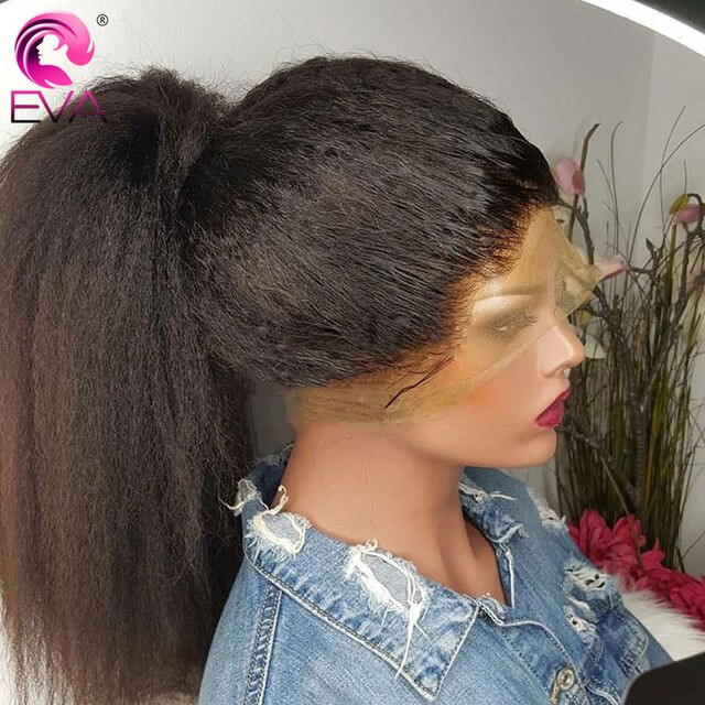 Straight Lace Wigs With Baby Hair
 Eva Kinky Straight Full Lace Human Hair Wigs Pre Plucked