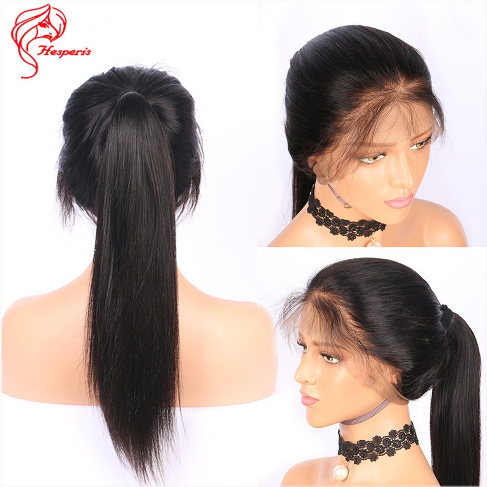 Straight Lace Wigs With Baby Hair
 Silky Straight Human Hair Full Lace Wig With Baby Hair