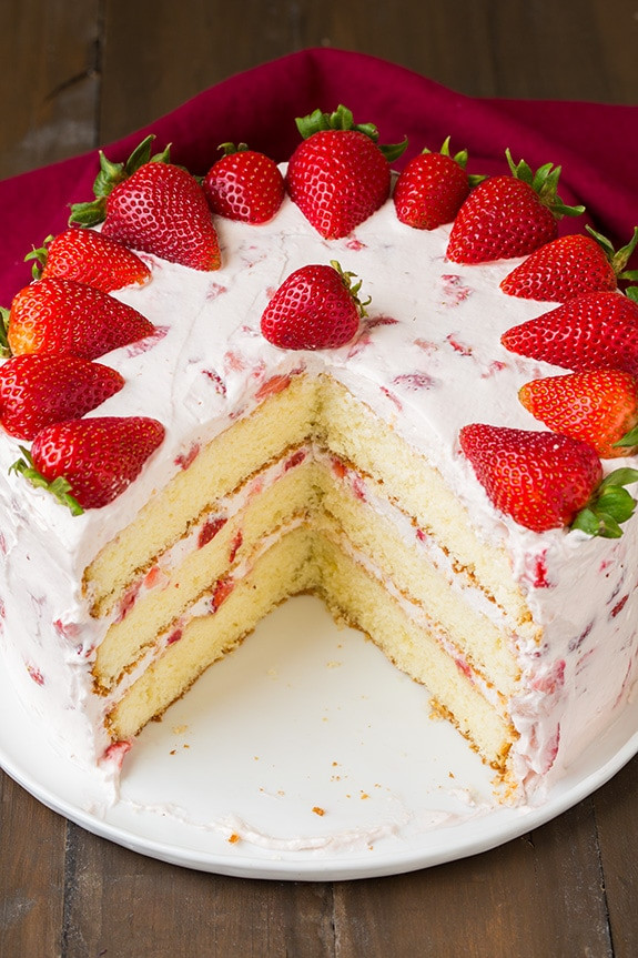 Strawberry Shortcake Birthday Cake Recipe
 Fresh Strawberry Cake Cooking Classy