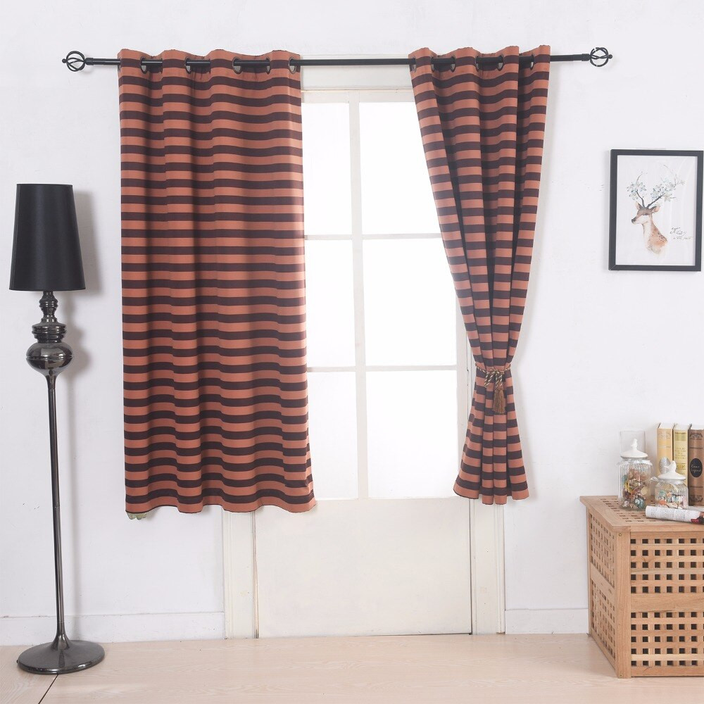 Striped Kitchen Curtains
 Single Panels Blackout Curtains For Bedroom Modern Home
