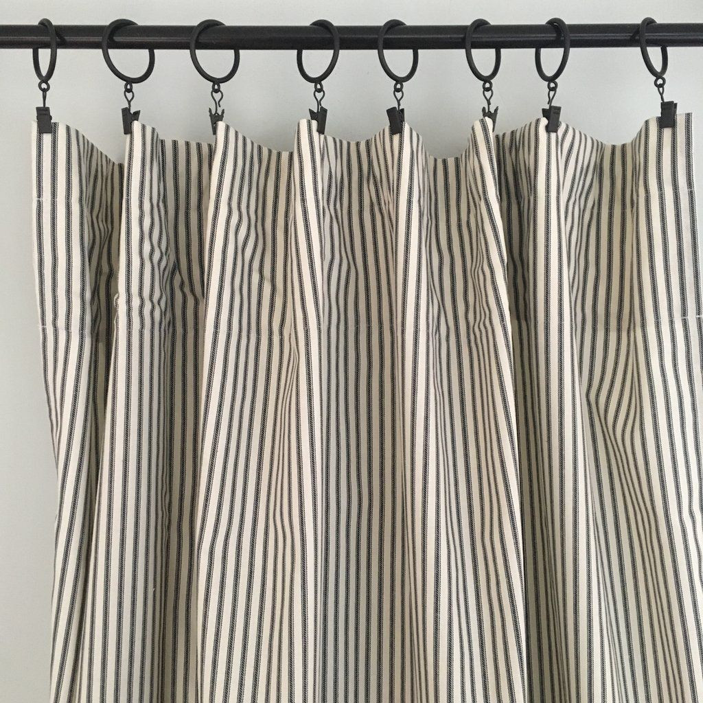 Striped Kitchen Curtains
 Black Ticking Stripe Curtain Panel