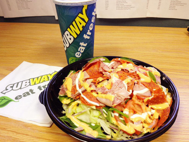 Subway Chicken Salad Sandwich
 Subway salads can have more calories and fat than