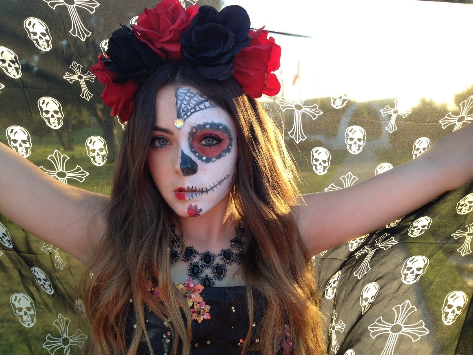 Sugar Skull Costume DIY
 Today I am going to show you how to transform yourself