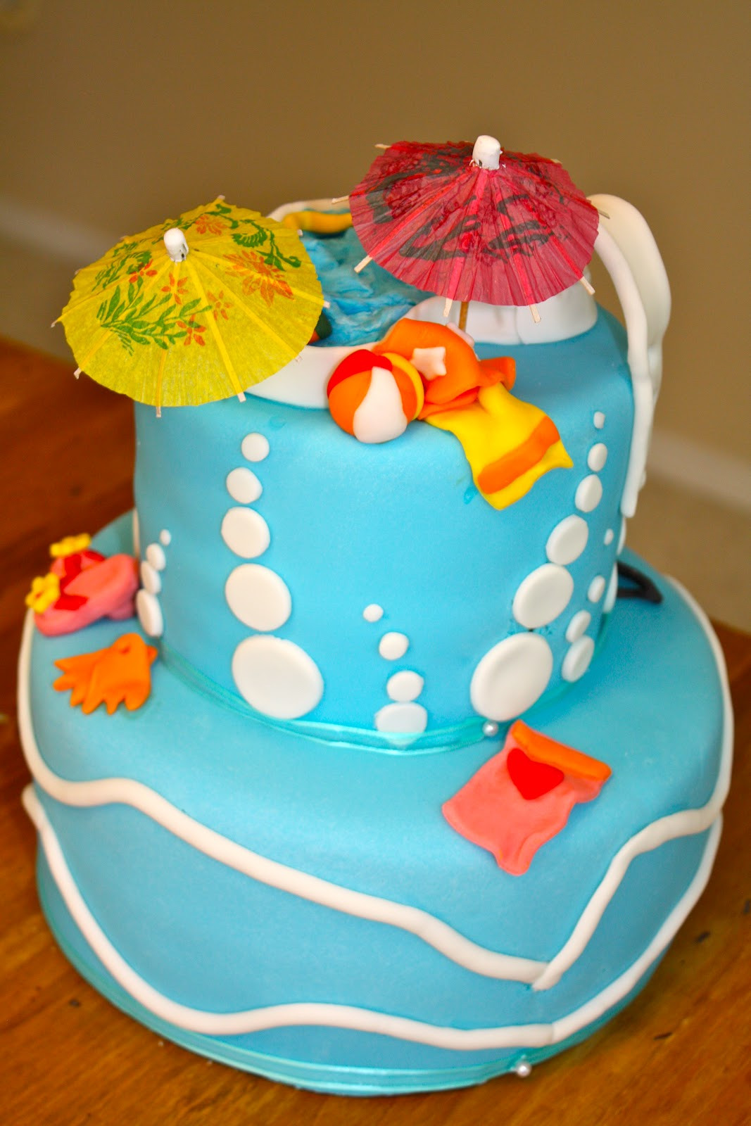 Summer Birthday Cakes
 bumble cakes Summer Pool Party Birthday Cake