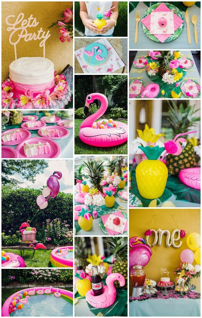 Summer First Birthday Party Ideas
 First Birthday Party with Flamingo and Pineapple Theme