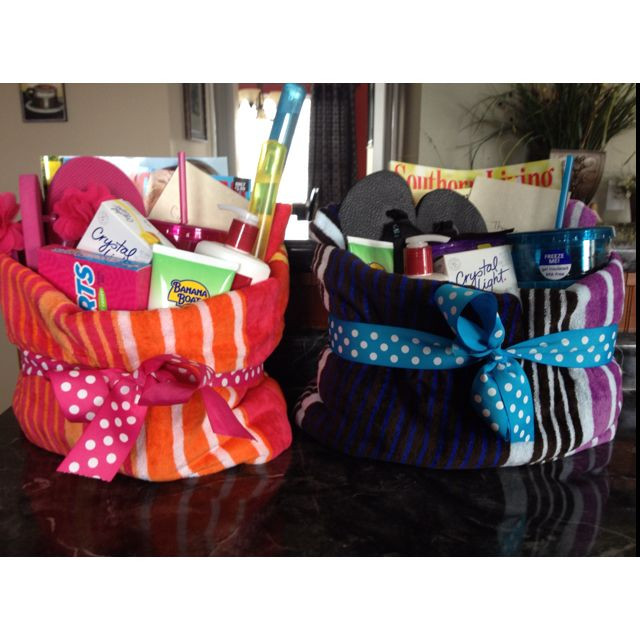 Summer Gift Basket Ideas For Teachers
 My end of year teacher ts Summer towel baskets