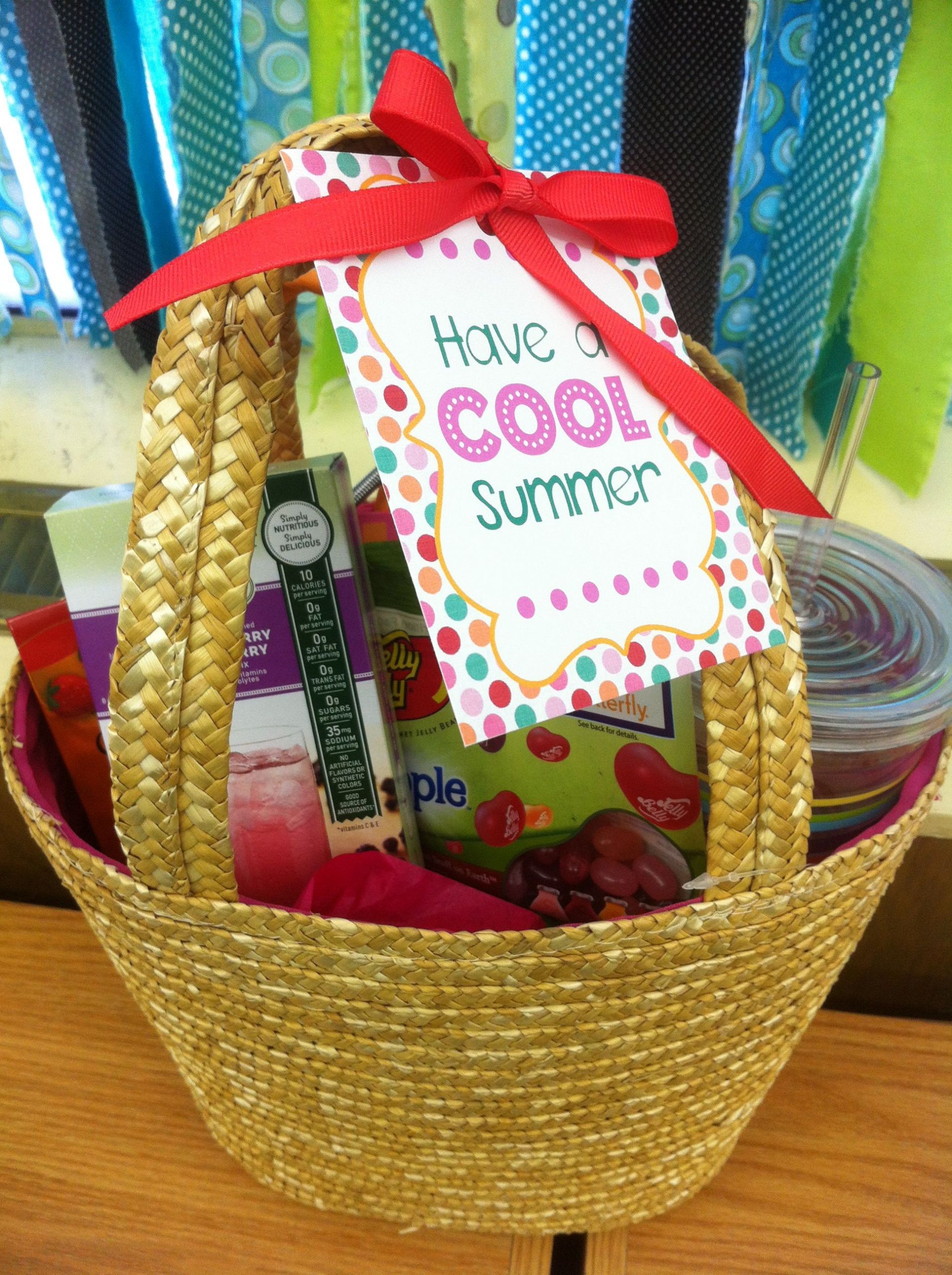 Summer Gift Idea
 Have a "Cool" summer t basket idea reusable tumbler