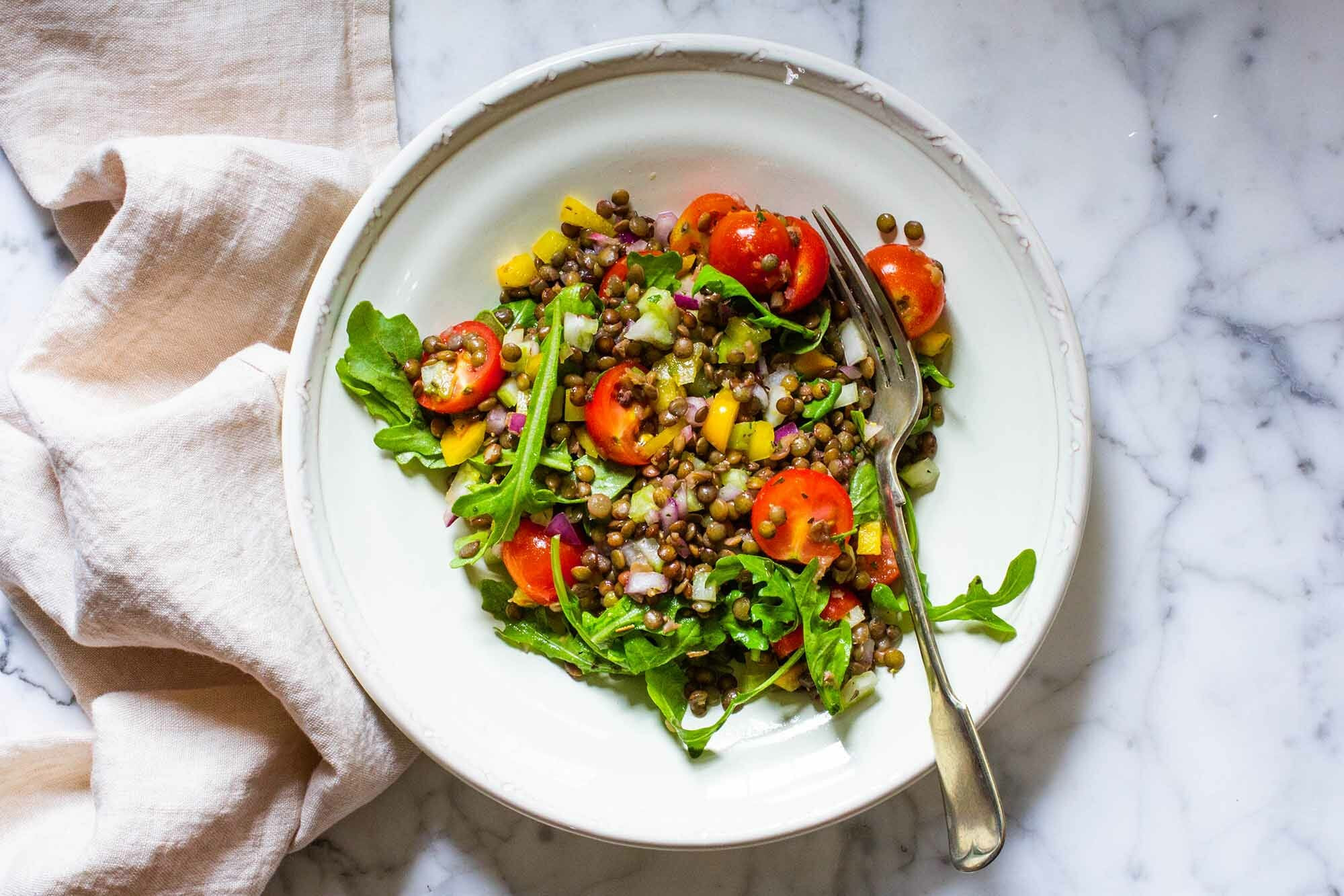 Summer Lentil Recipes
 Lentil Salad with Summer Ve ables Recipe