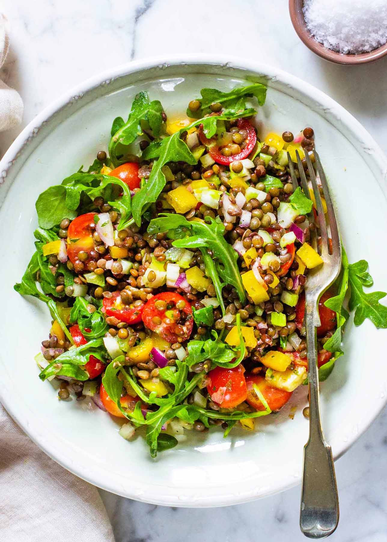 Summer Lentil Recipes
 Lentil Salad with Summer Ve ables Recipe