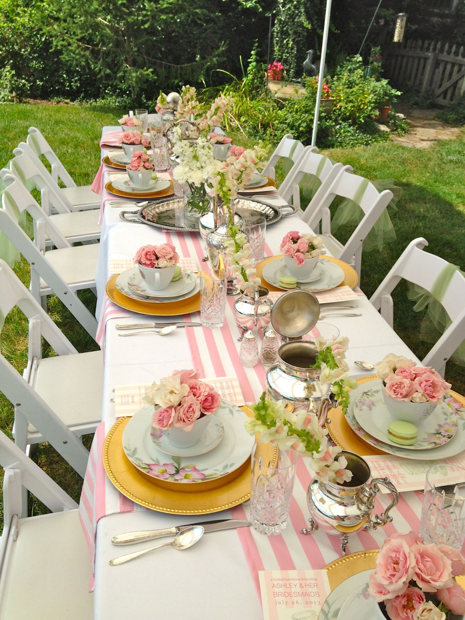 Summer Luncheon Party Ideas
 la s luncheon pink stripe runner TABLE TOP