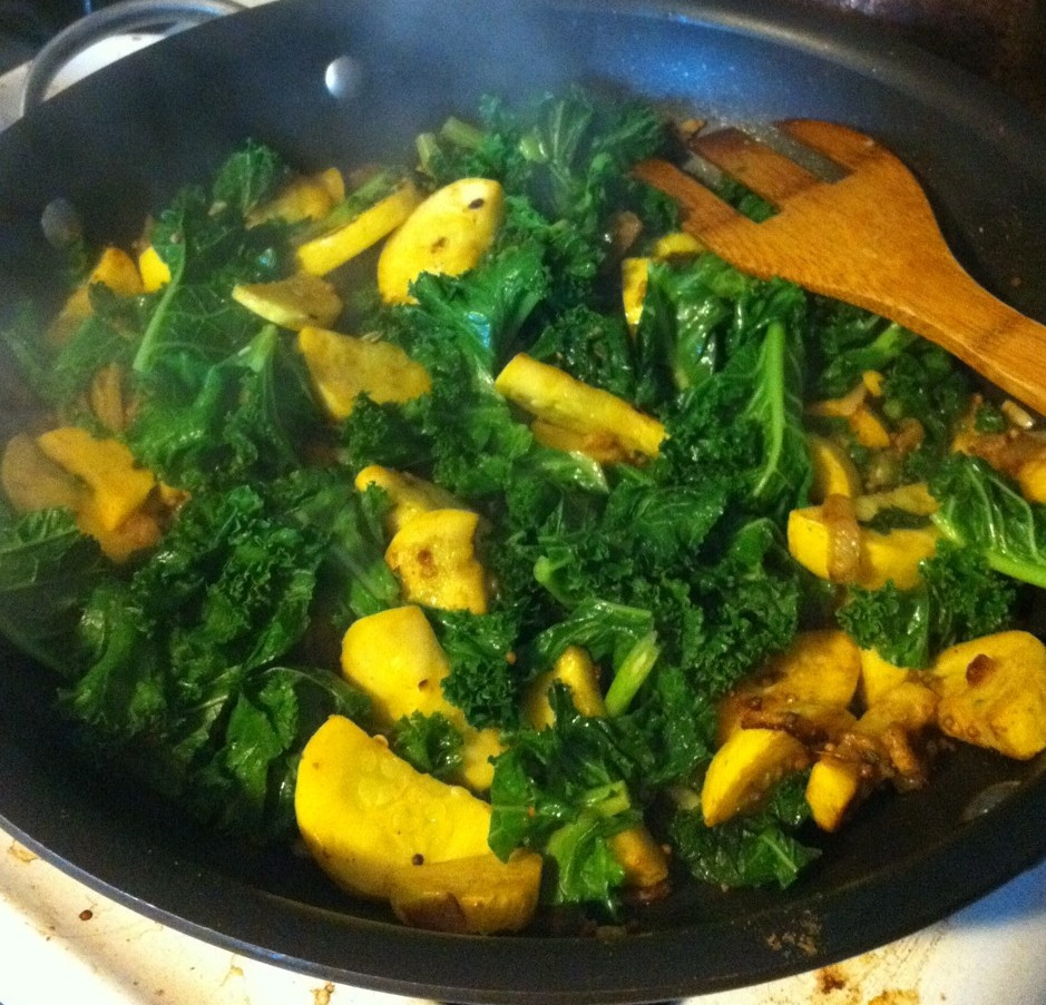 Summer Recipes Indian
 Indian Spiced Chana Dal lentils with Kale and Summer