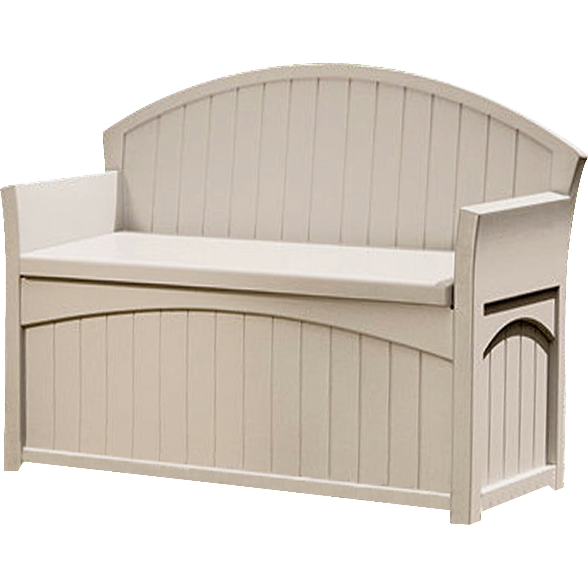 Suncast Storage Bench
 Suncast 2 Seater Plastic Storage Bench & Reviews