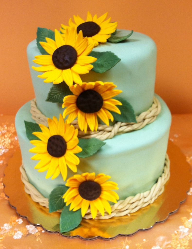 Sunflower Birthday Cake
 Sunflowers stacked cake – 726K – The Bake Works