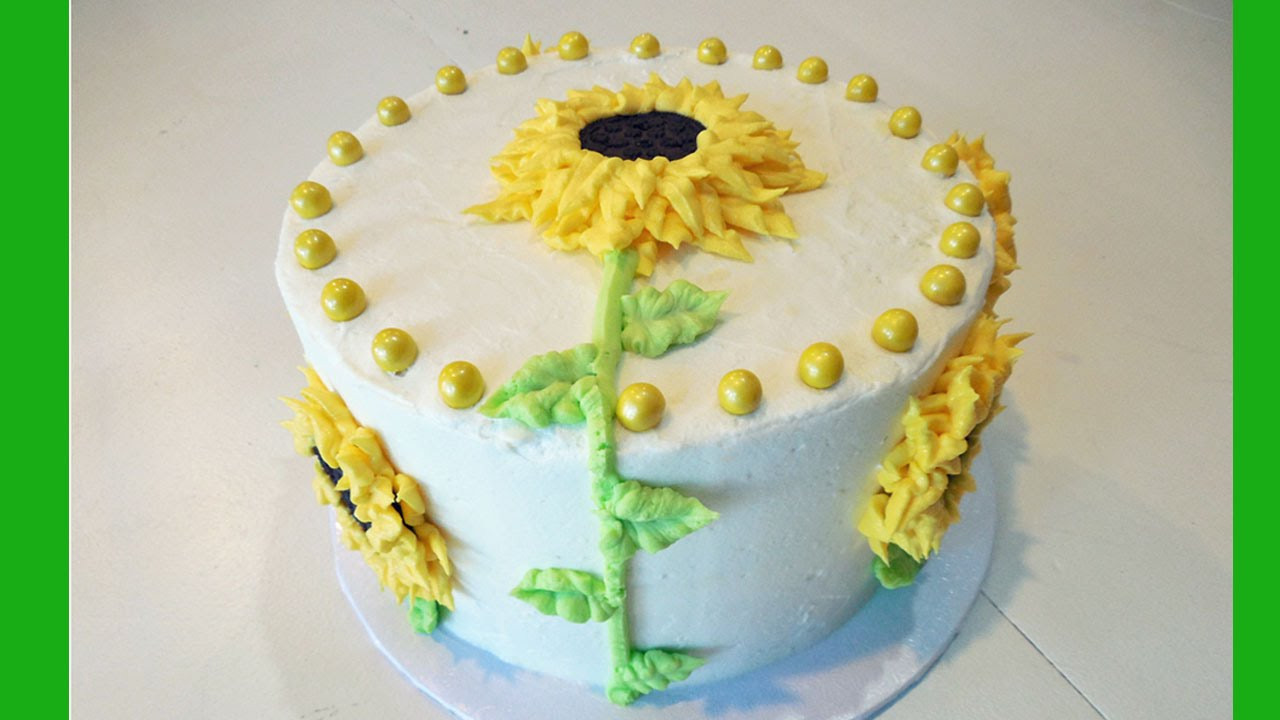 Sunflower Birthday Cake
 Decorate a Sunflower Flower Birthday Cake with Jill