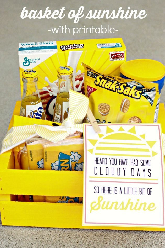 Sunshine Gift Basket Ideas
 Basket of Sunshine with Printable