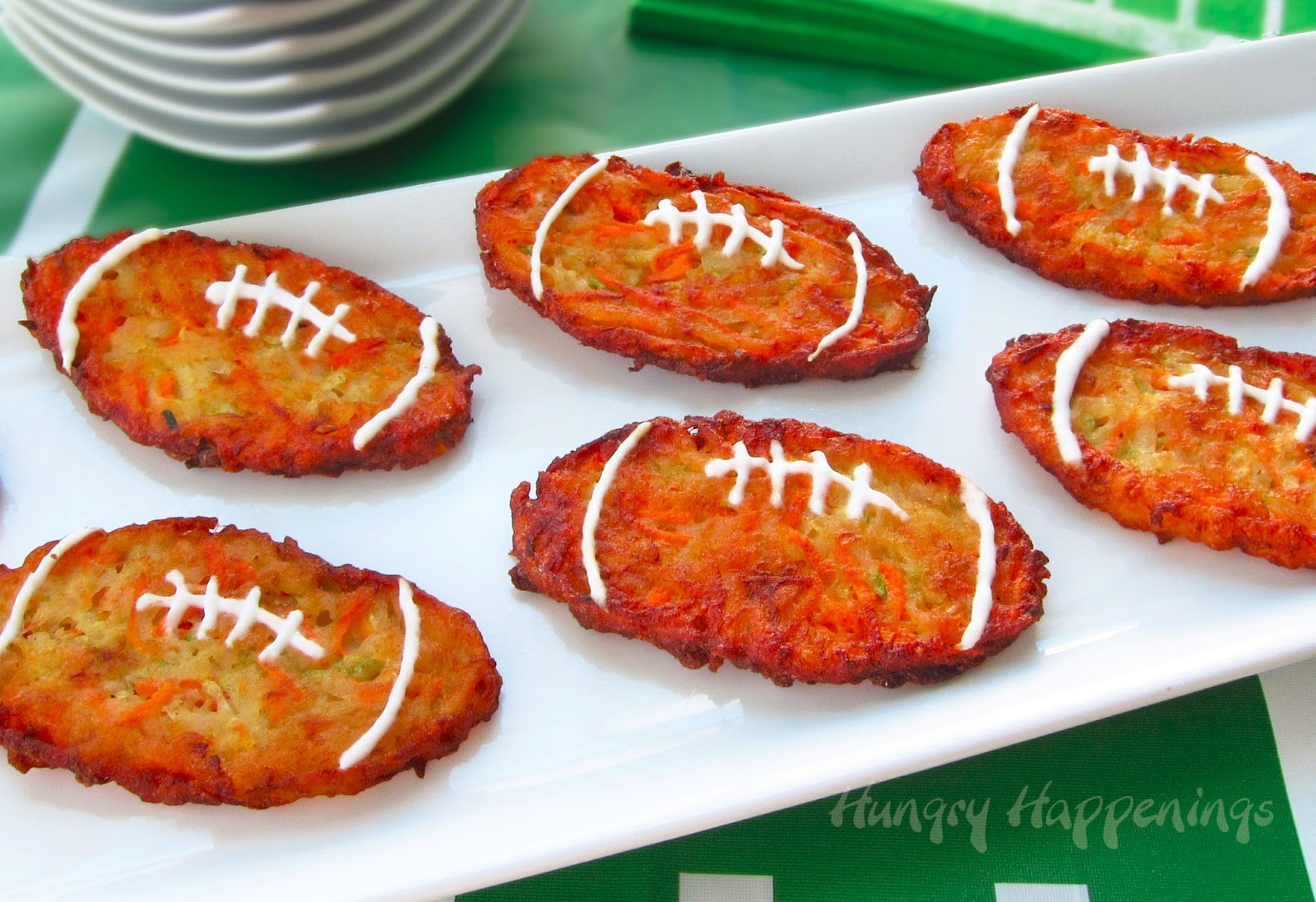 Super Bowl Party Appetizer Recipes
 Super Bowl Appetizers Football Shaped Zucchini Fritters