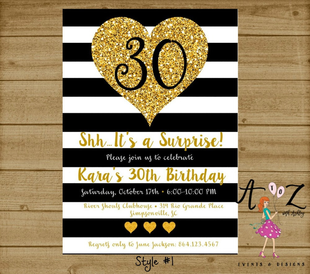 Surprise 30th Birthday Invitations
 30th Birthday Invitation Surprise Party Invite 30th Birthday