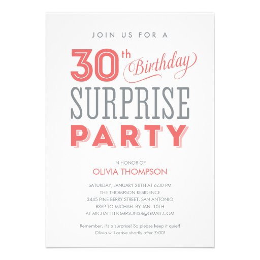 Surprise 30th Birthday Invitations
 30th Surprise Birthday Invitations