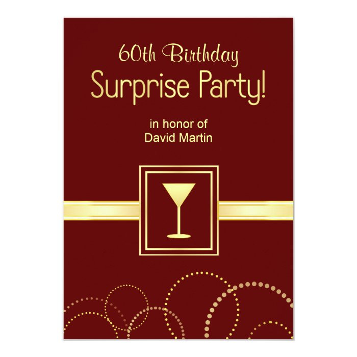 Surprise 60th Birthday Party Invitations
 60th Birthday Surprise Party Invitations Burgundy