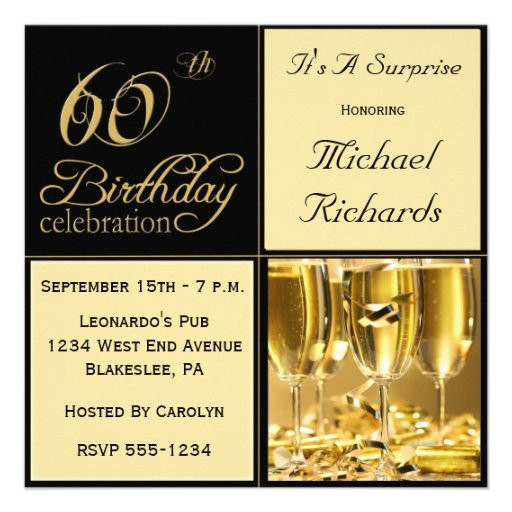 Surprise 60th Birthday Party Invitations
 Surprise 60th Birthday Party Invitations 5 25" Square