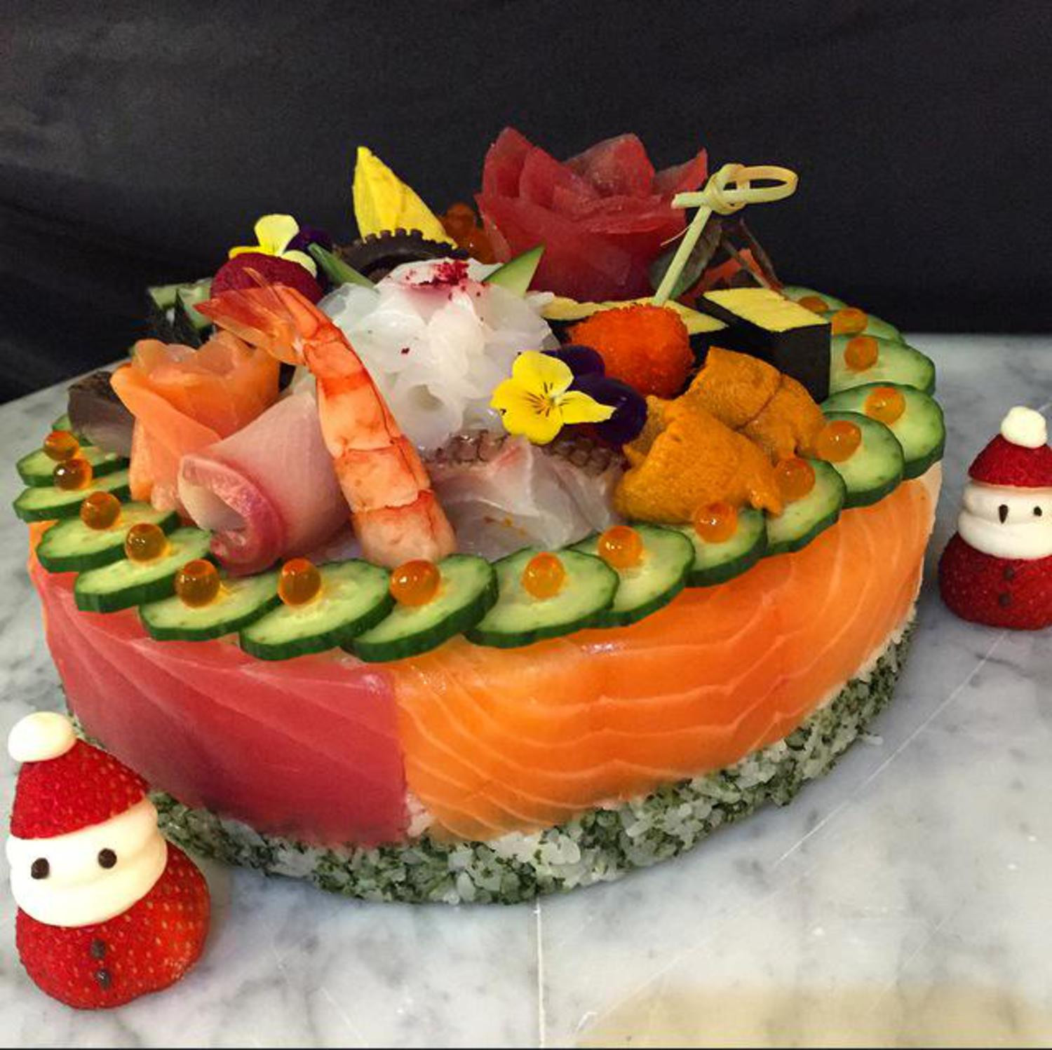 Sushi Birthday Cake
 Chef Morimoto Created a Christmas Sushi Cake