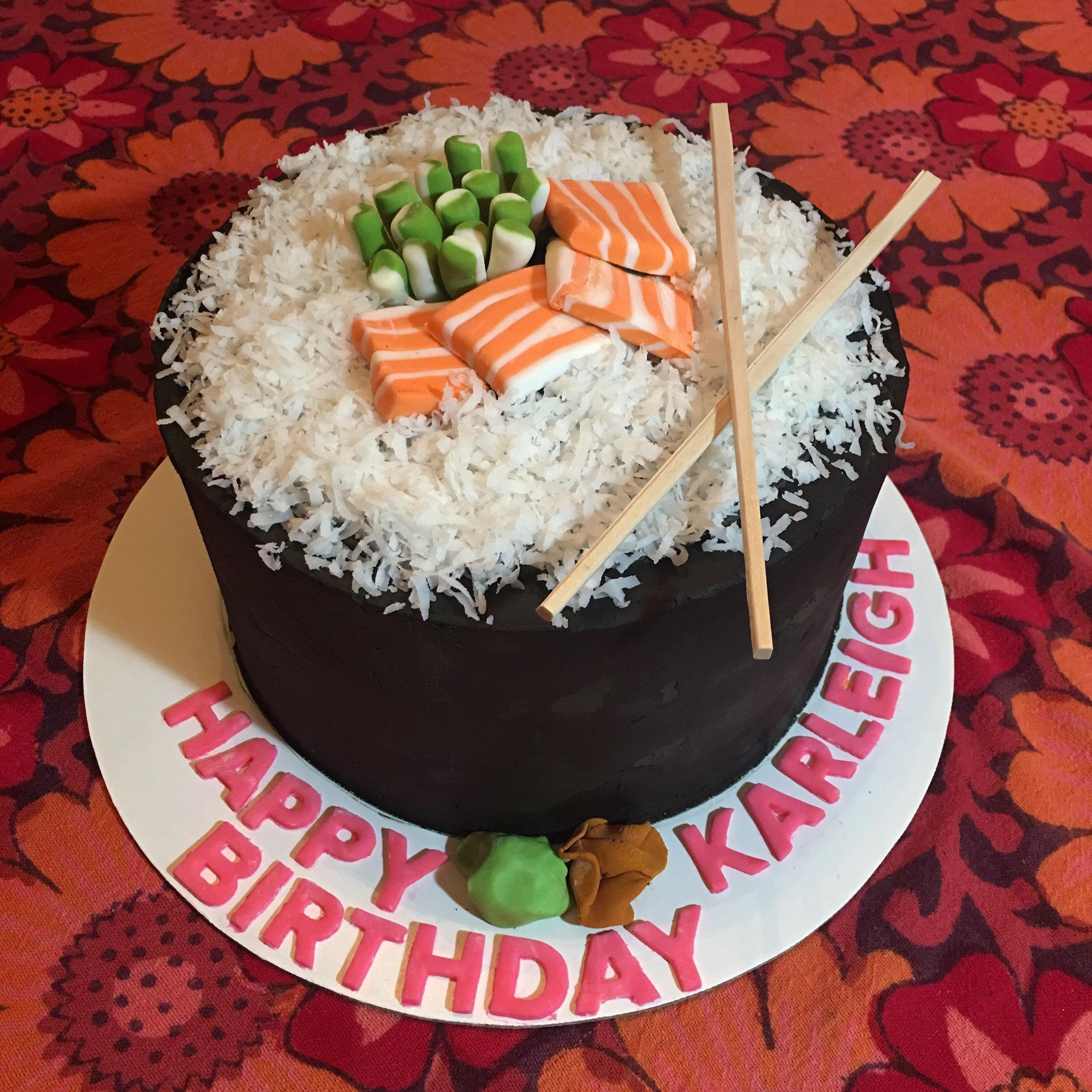 Sushi Birthday Cake
 [Homemade] Sushi Cake for my daughter s 11th birthday food