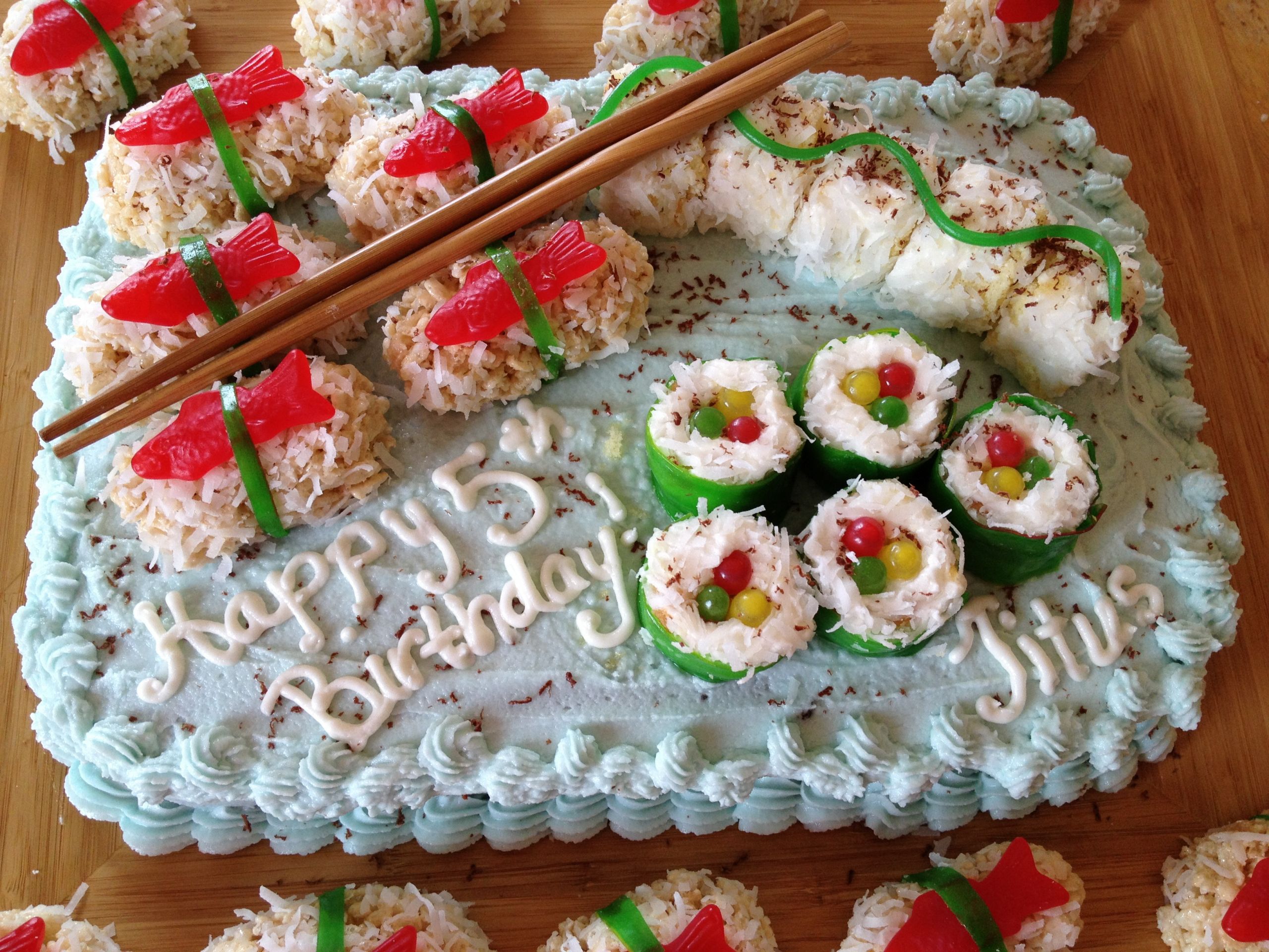 Sushi Birthday Cake
 The Cooks Next Door