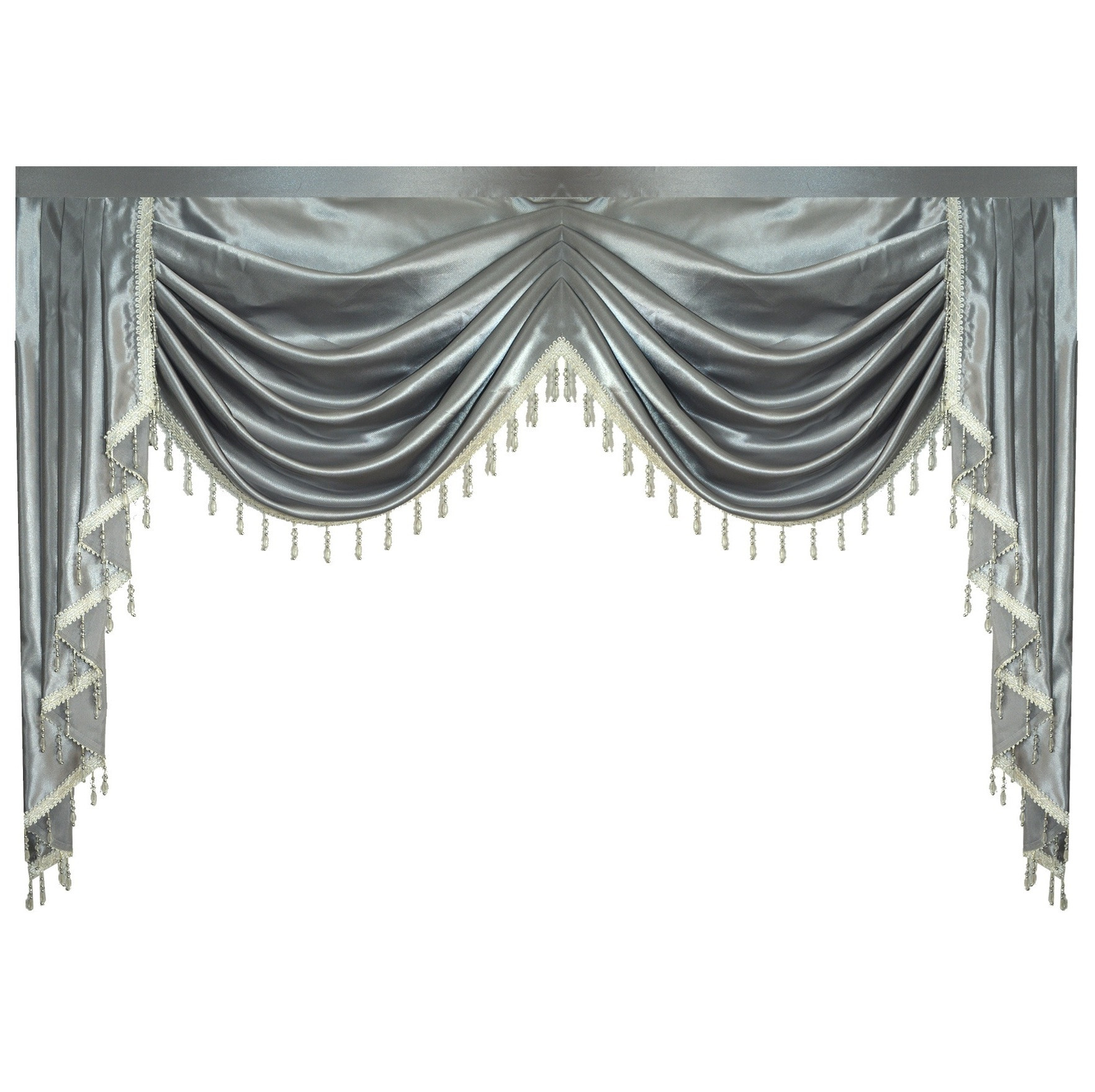 Swag Curtains For Living Room
 Valance Pure Grey Luxury Color Lambrequin Curtains for