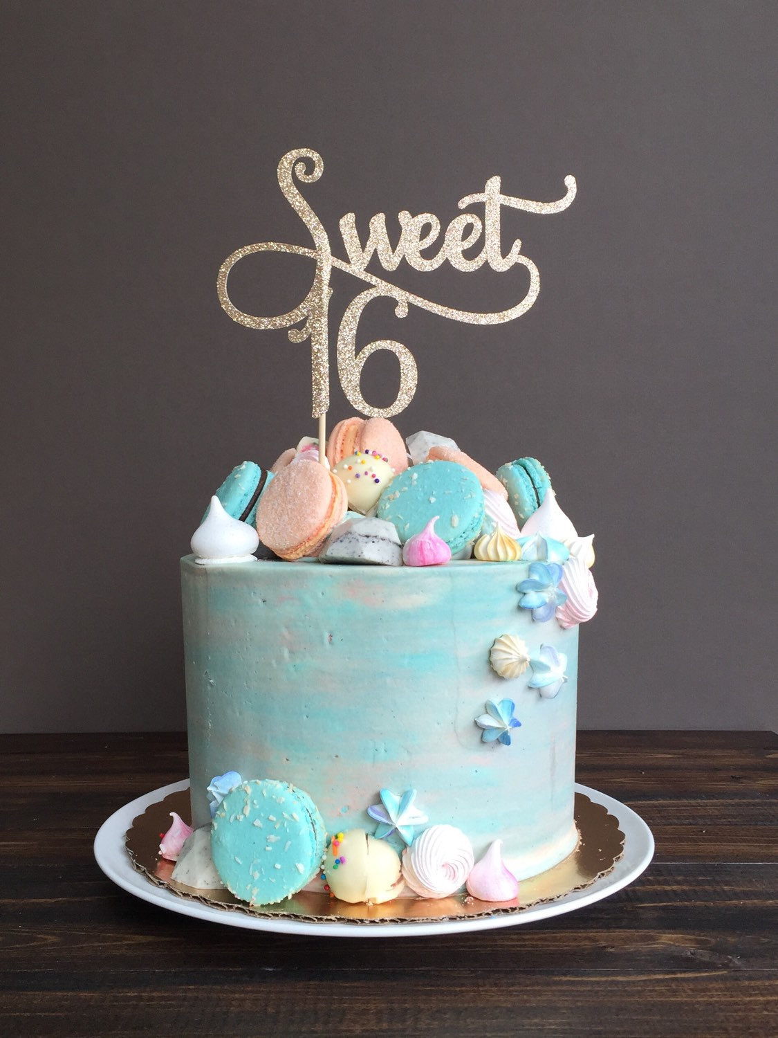 Sweet 16 Birthday Cake
 Sweet 16 cake topper sweet 16 birthday decorations birthday