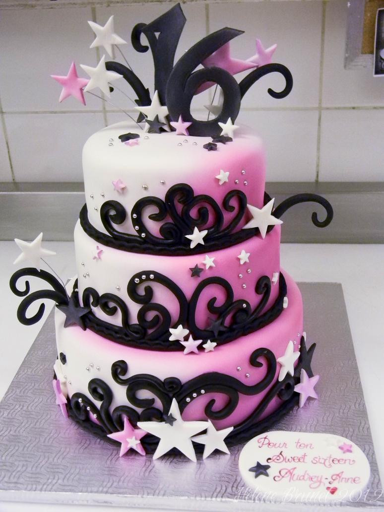 Sweet 16 Birthday Cake
 Sweet 16 cake by buttercreamfantasies on DeviantArt