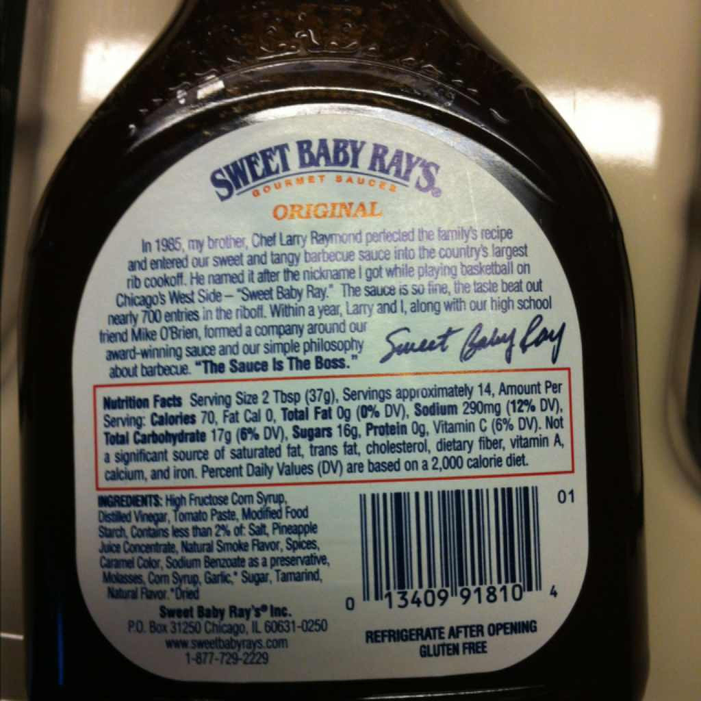 Sweet Baby Ray'S Bbq Sauce Gluten Free
 Sweet Baby Ray s Barbecue Sauce Calories Nutrition