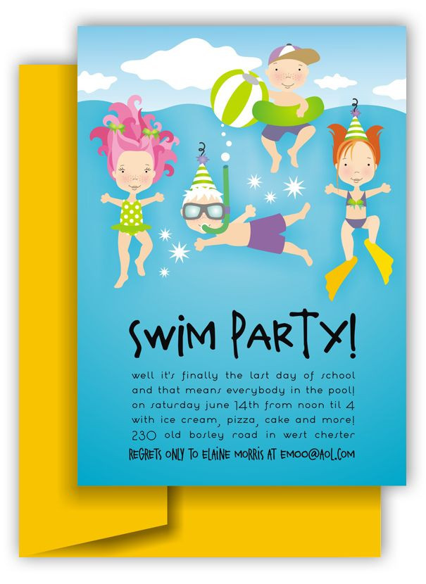 Swimming Birthday Party Invitations
 71 best Pool Party Invitations images on Pinterest
