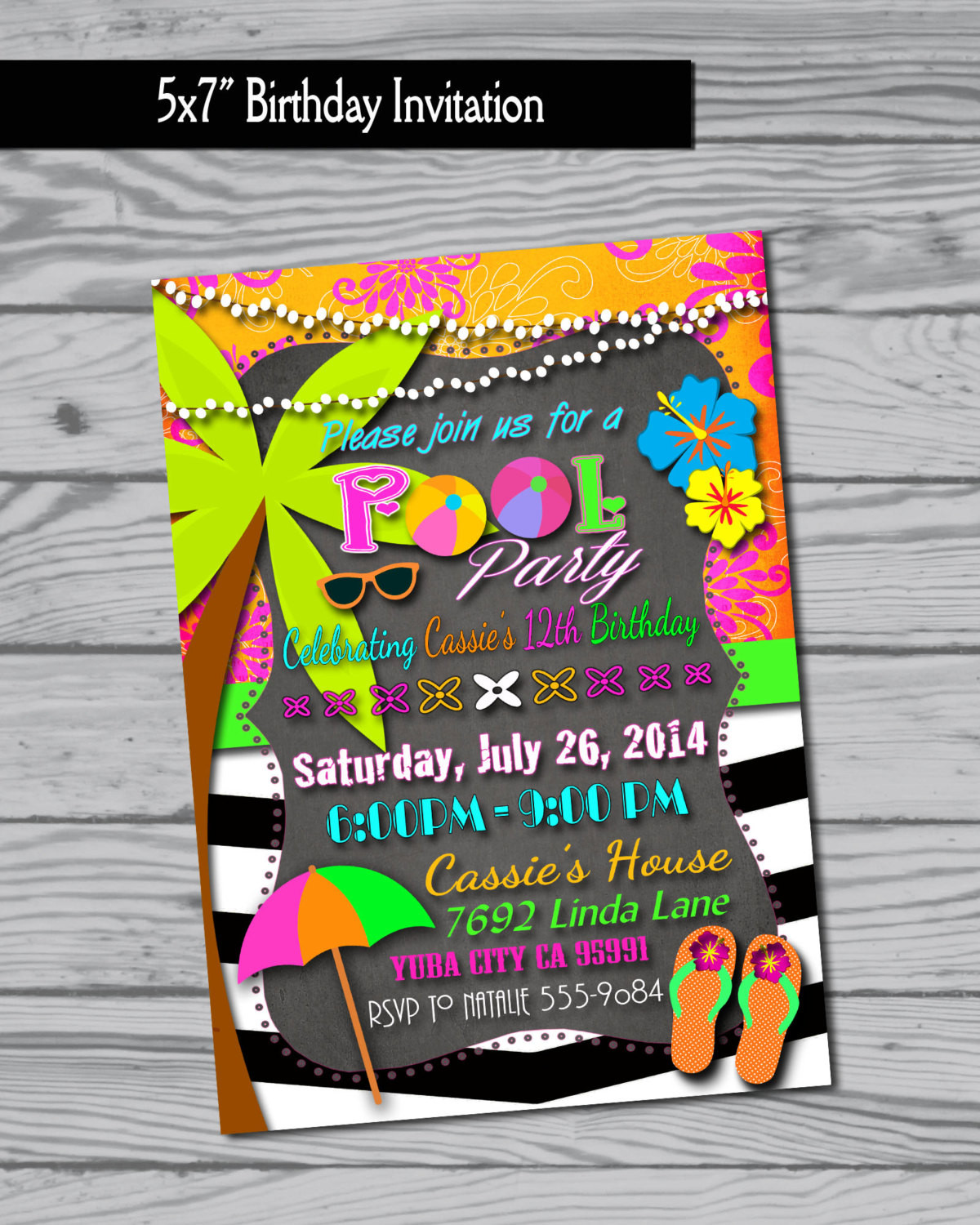 Swimming Birthday Party Invitations
 Pool party invitation swim party swimming party Birthday
