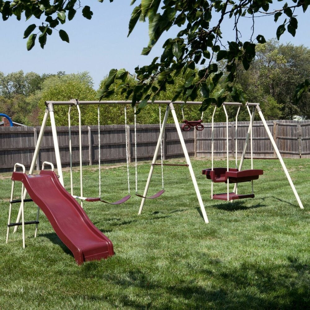 Swing Set Kids
 Swing Set Outdoor Kids Children Backyard Slide Ladder