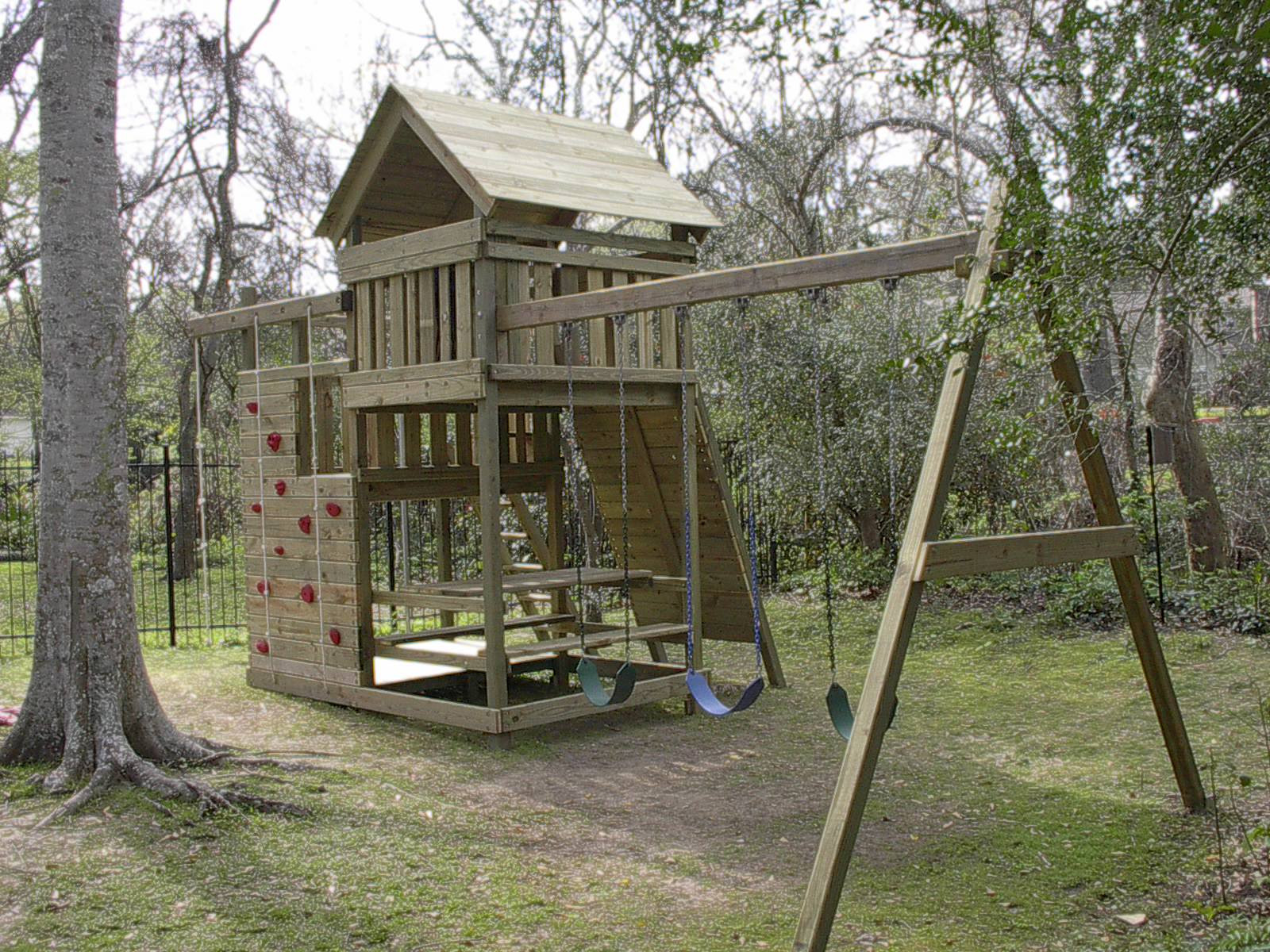 Swing Set Plans DIY
 Gemini Playset DIY Wood Fort and Swingset Plans