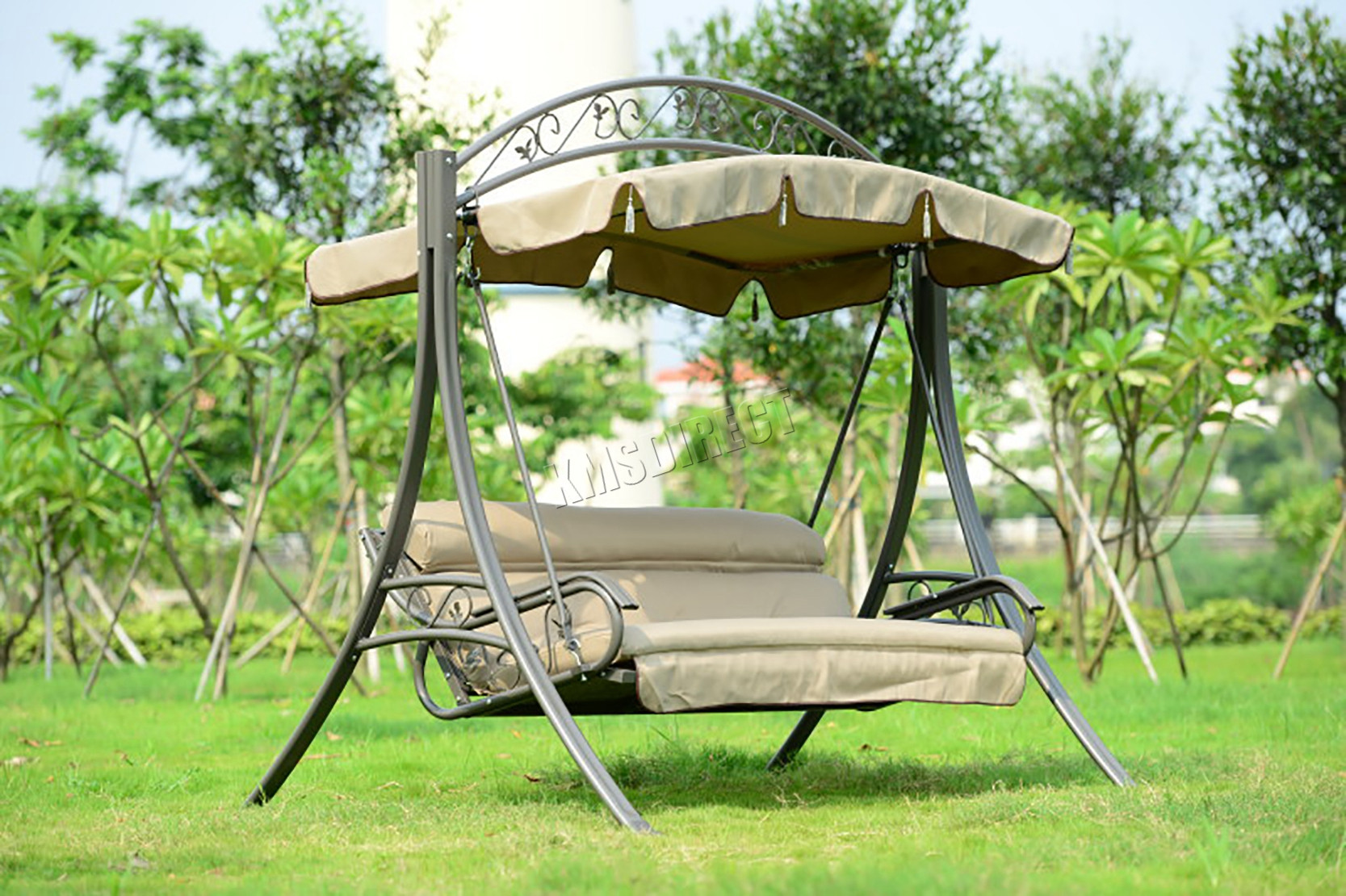Swings For Backyard
 WestWood Garden Metal Swing Hammock 3 Seater Chair Bench