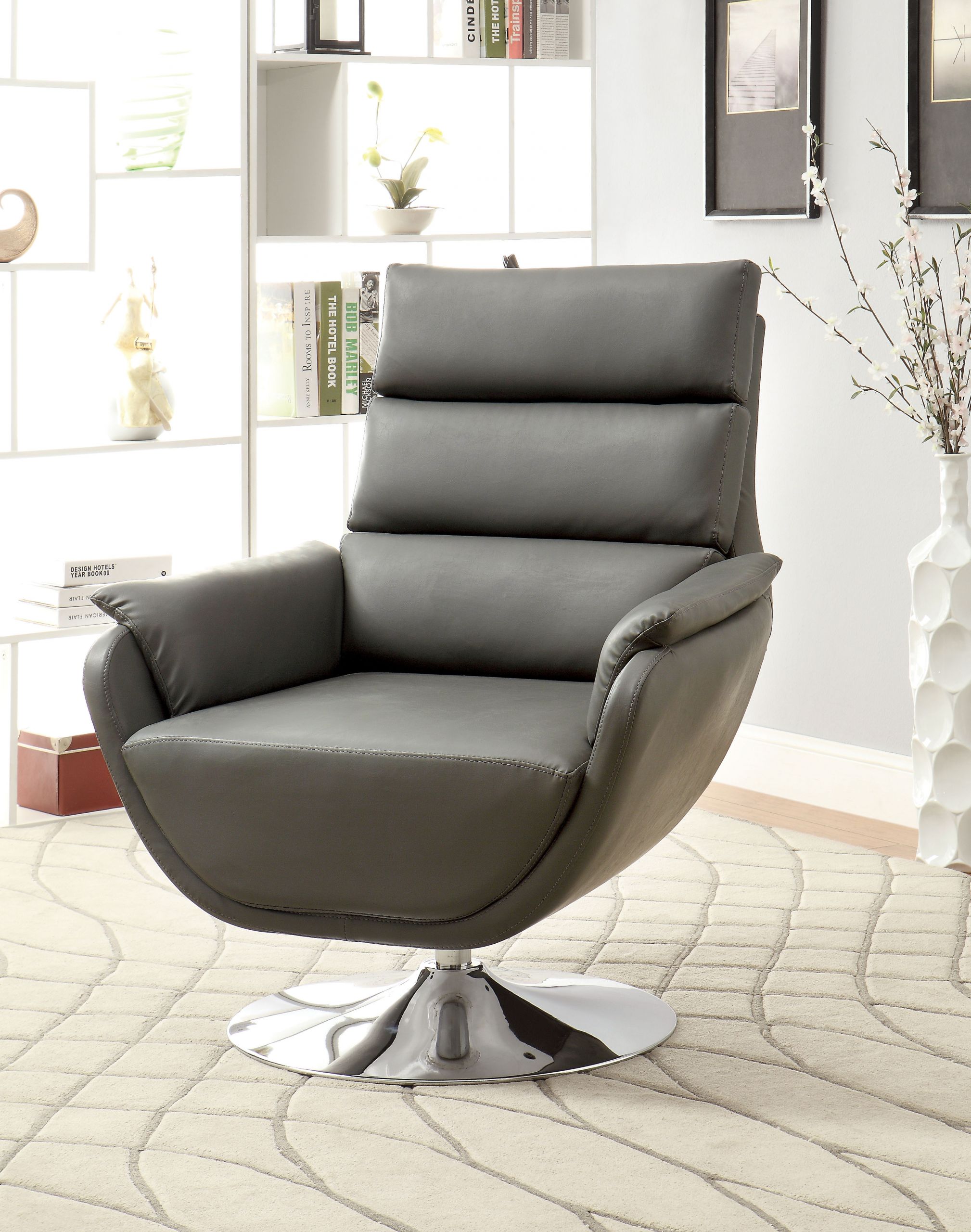 Swivel Chair Living Room
 Furniture of America Contemporary Nina Swivel Accent Chair