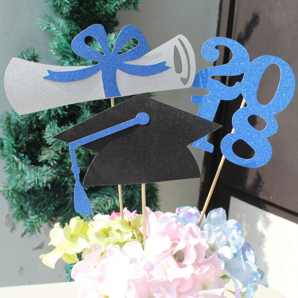 Table Decoration Ideas For High School Graduation Party
 Blue 2018 Graduation Centerpiece High school Kindergarten