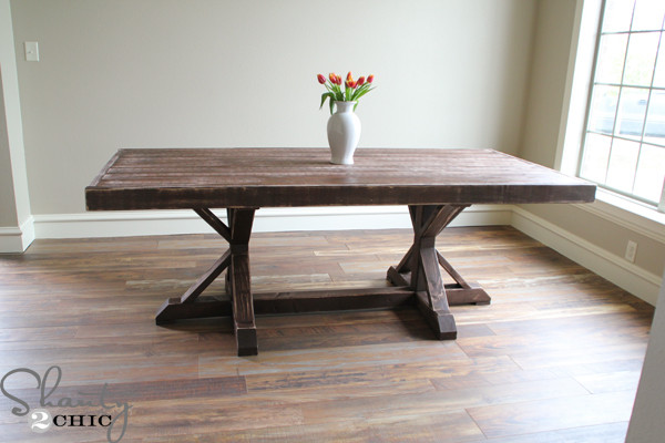 Table Plans DIY
 Restoration Hardware Inspired Dining Table for $110